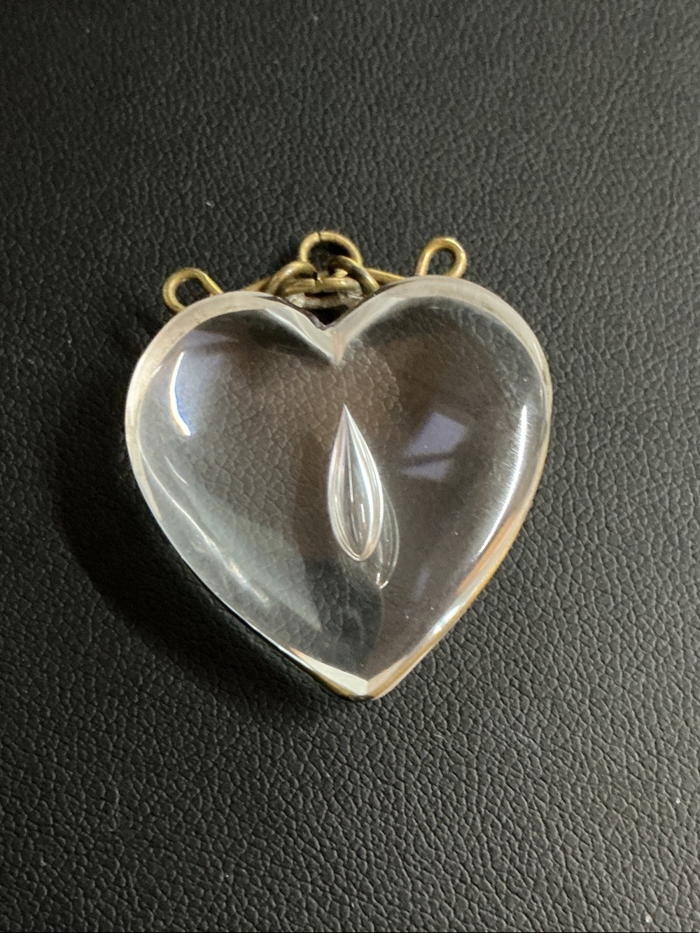 Clear Crystal Heart Pendant Necklace - Unbranded
